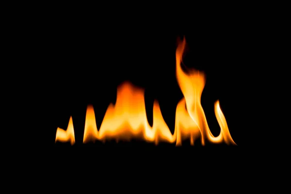 Φωτιά Φλόγες Μαύρο Φόντο — Φωτογραφία Αρχείου