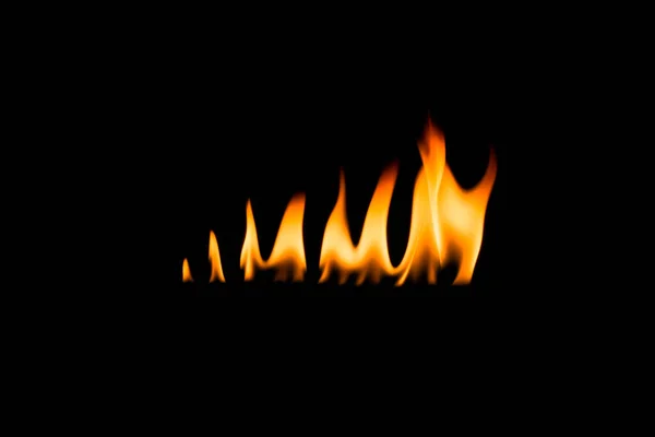 Φωτιά Φλόγες Μαύρο Φόντο — Φωτογραφία Αρχείου