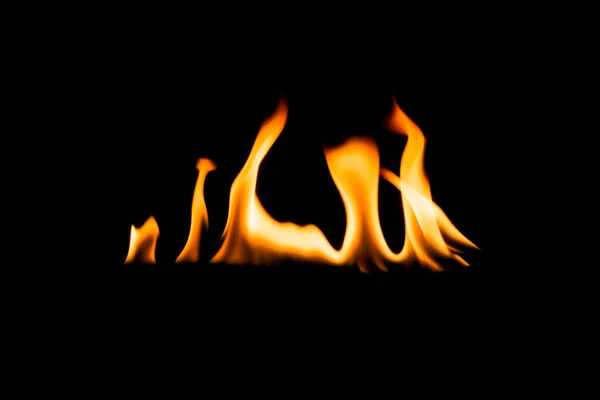 Tűzlángok Fekete Háttér — Stock Fotó