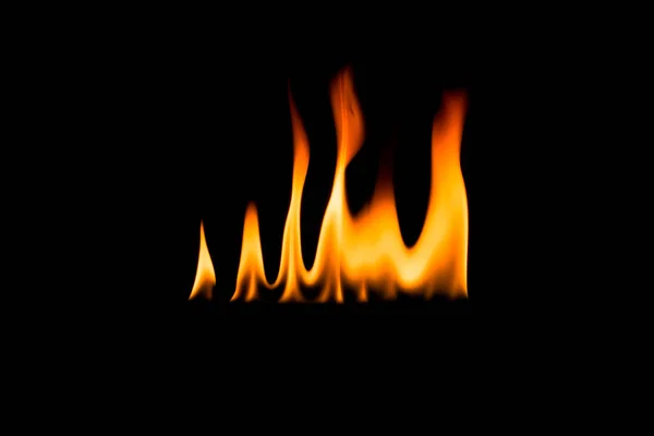 Feuerflammen Schwarzer Hintergrund — Stockfoto
