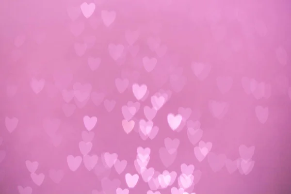 Defokussierte Lichter Bokeh Hintergrund Der Rosa Herzen — Stockfoto