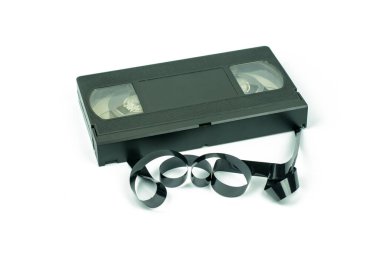 Beyaz arka plan üzerinde izole video kaset.