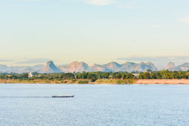 The boat in Mekong river Nakhonphanom Thailand to Lao