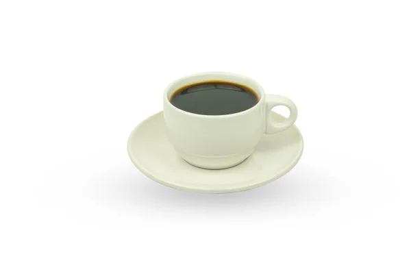 Ovanifrån Kopp Kaffe Isolera Vit — Stockfoto