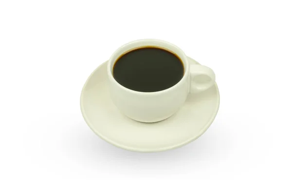 Weiße Tasse Kaffee Isoliert Auf Weiß — Stockfoto