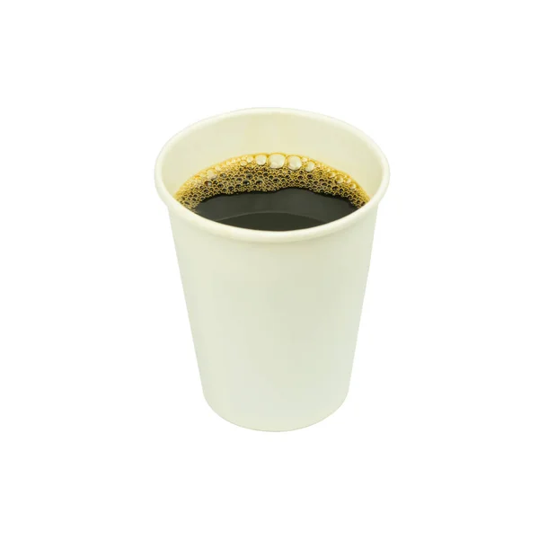 Чашка Кофе Вынос Бумаги Изолированы Белом Фоне — стоковое фото