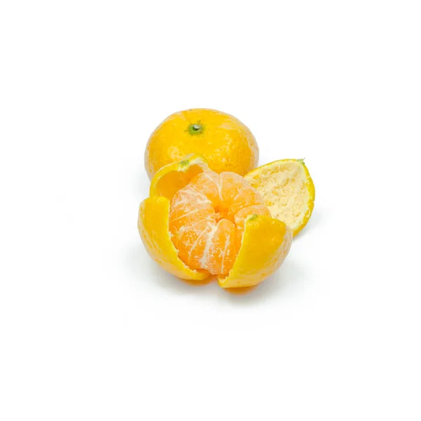 Mandarine Agrumes Isolé Mandarine Orange Mandarine Sur Fond Blanc — Photo