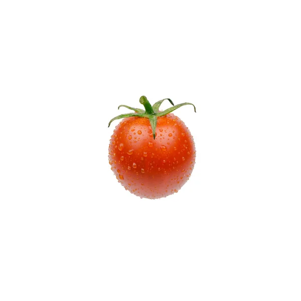 Świeże Pomidory Wiśniowe Izolowane Białym Tle — Zdjęcie stockowe