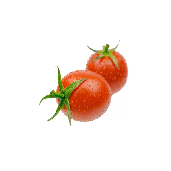 Tomate Cereja Fresco Isolado Sobre Fundo Branco — Fotografia de Stock