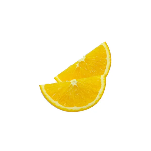 Schijfjes Vers Navel Sinaasappelfruit Geïsoleerd Witte Achtergrond — Stockfoto