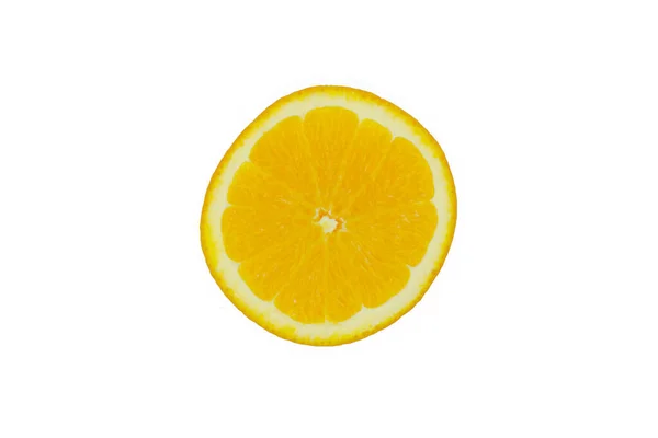 Slices Fresh Navel Orange Fruit Isolated White Background — Stok fotoğraf
