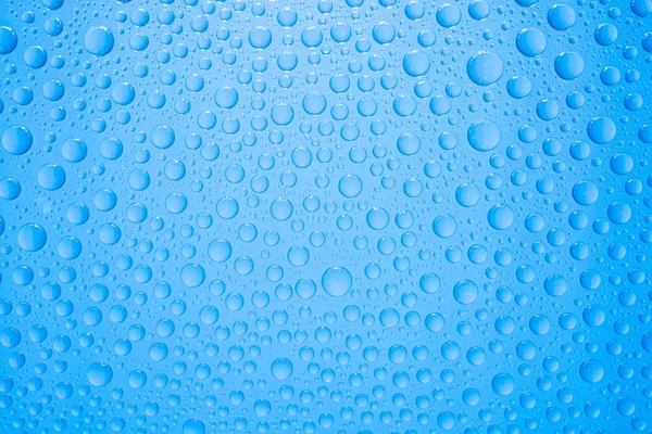 Gotas Água Fundo Azul — Fotografia de Stock