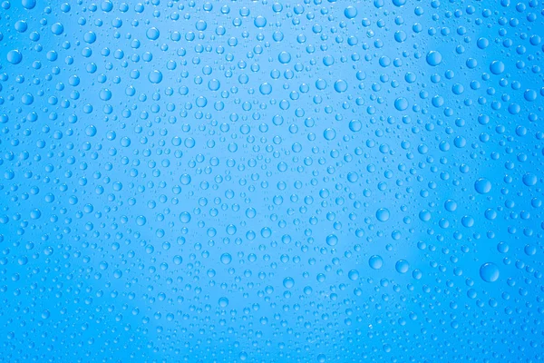 Gotas Água Fundo Azul — Fotografia de Stock