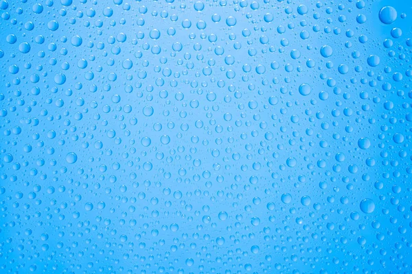 Gotas Água Fundo Azul — Fotografia de Stock