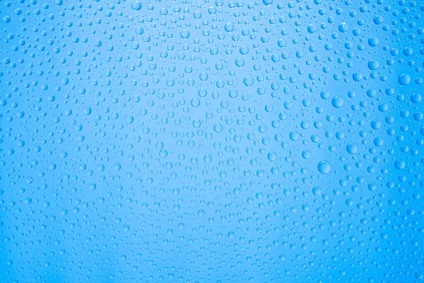 Gotas Água Fundo Azul — Fotografia de Stock