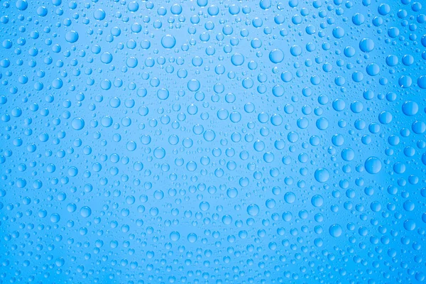 Gotas Água Fundo Azul — Fotografia de Stock