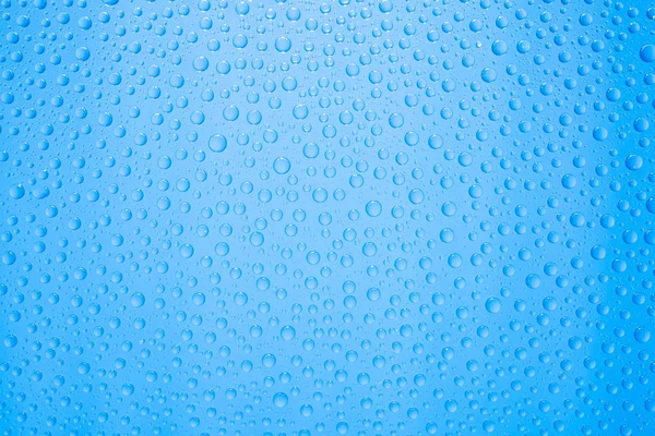 Gotas Água Fundo Azul — Fotografia de Stock