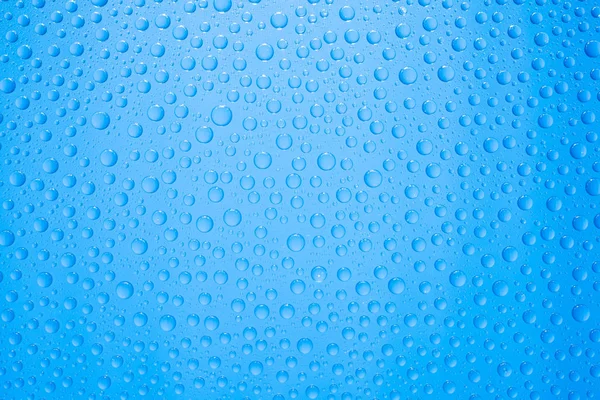 Gotas Água Fundo Azul — Fotografia de Stock