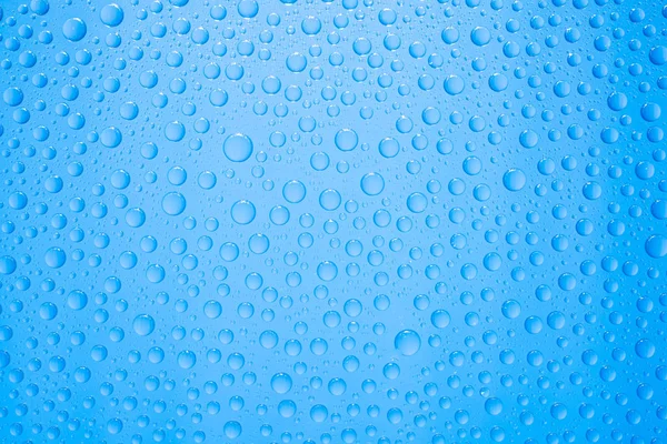 Краплі Води Синьому Фоні — стокове фото
