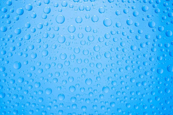 Gotas Agua Sobre Fondo Azul —  Fotos de Stock