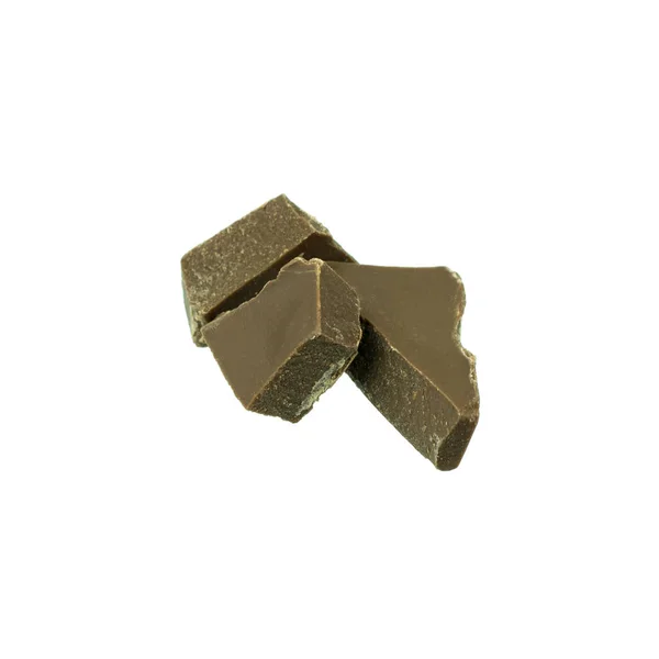 Broken Chocolate Bar Isolated White Background — Stock Photo, Image