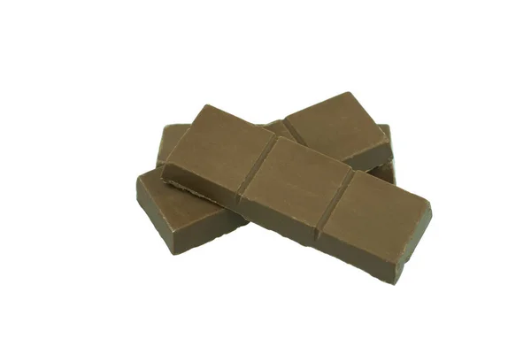 Barra Chocolate Aislada Blanco — Foto de Stock