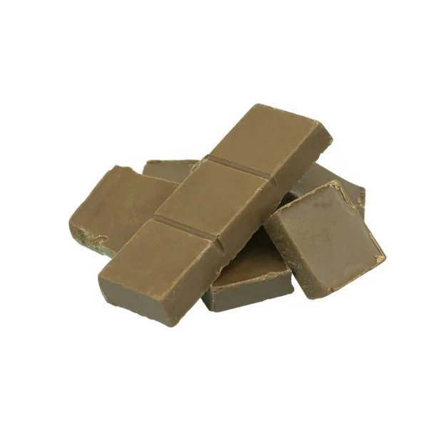 Knust Sjokoladeplate Isolert Hvit Bakgrunn – stockfoto