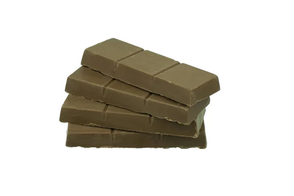 Barra Chocolate Aislada Blanco — Foto de Stock