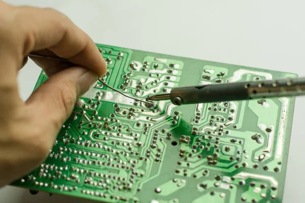 Repair Electronic Devices Tin Soldering Parts — Stock Photo, Image