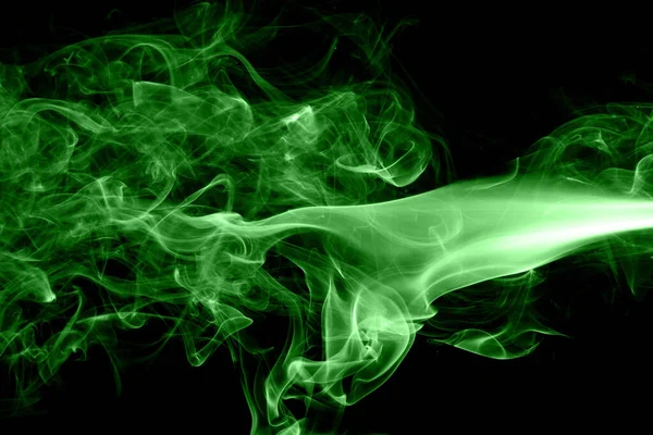 Green Smoke Black Background — Stock Photo, Image
