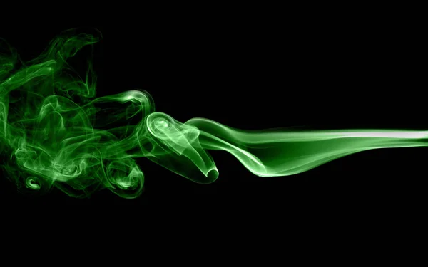 Green Smoke Black Background — Stock Photo, Image