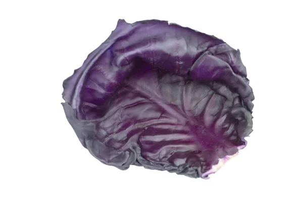 Leaf Purple Cabbage Isolated White Background — Stock Photo, Image