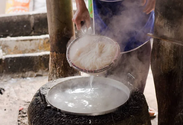 Gekookt Thaise Rijst Vermicelli — Stockfoto