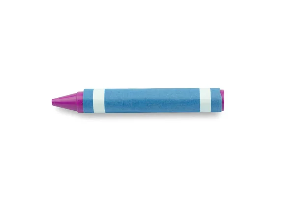 Ροζ Μολύβι Από Κερί Crayon Απομονωμένο Λευκό Φόντο — Φωτογραφία Αρχείου