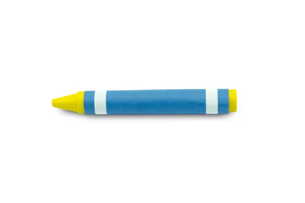 Gul Crayon Vax Penna Isolerad Vit Bakgrund — Stockfoto