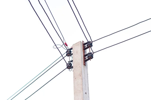 Електричний Полюс Ізольований Білому Тлі — стокове фото