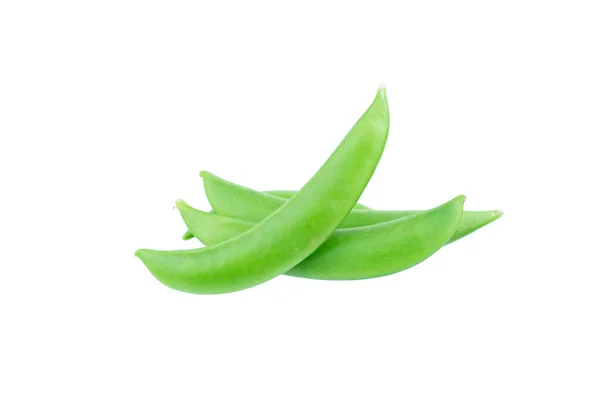 Pods Green Peas Isolated White Background — Stock Photo, Image