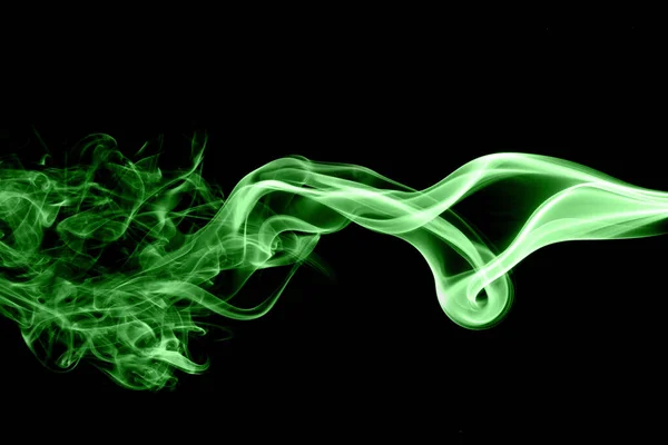 Зеленый Дым Черном Фоне — стоковое фото