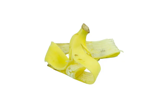 Cáscara Plátano Sobre Fondo Blanco —  Fotos de Stock
