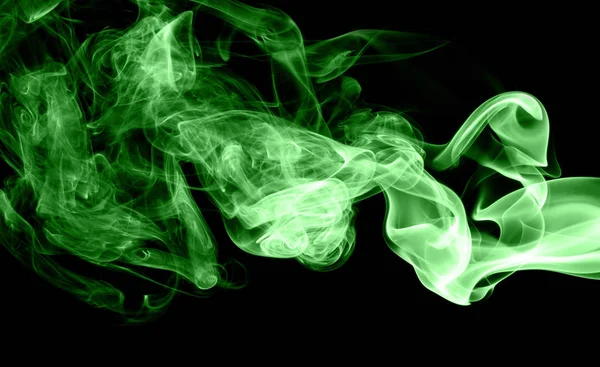 Zöld Füst Fekete Háttér — Stock Fotó