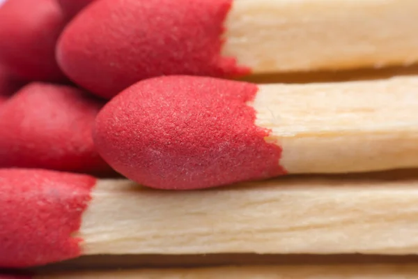 Close Red Matches Wooden Match — Stock Photo, Image