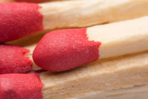 Close Red Matches Wooden Match — Stock fotografie