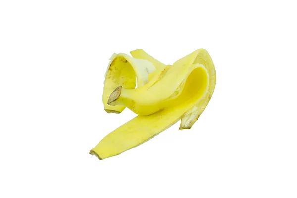 Bananenschale Auf Weißem Hintergrund Nahaufnahme — Stockfoto