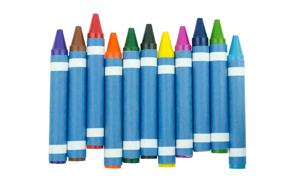 Crayon Wax Potlood Geïsoleerd Witte Achtergrond — Stockfoto