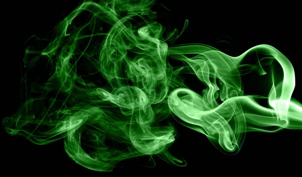 Zielony Dym Czarnym Tle — Zdjęcie stockowe