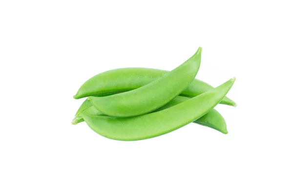 Pods Green Peas Isolated White Background — Stock Photo, Image