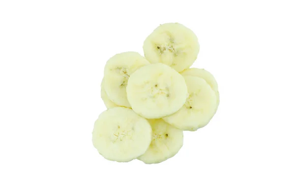 Bananenscheiben Isoliert Auf Einem Weißen — Stockfoto