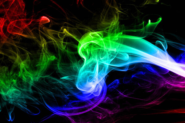 Abstract rainbow smoke background