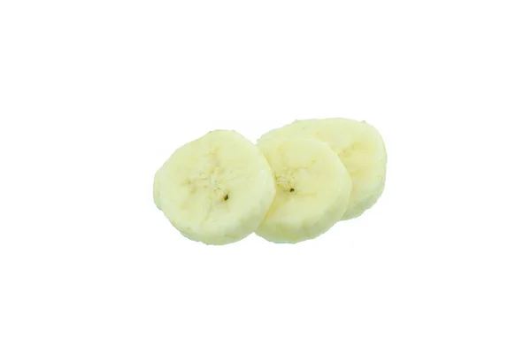 Rodajas Plátano Aisladas Sobre Blanco —  Fotos de Stock