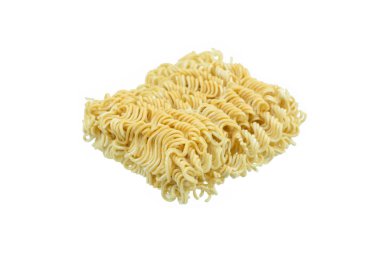 piece of instant noodles on paper isolated white background clipart